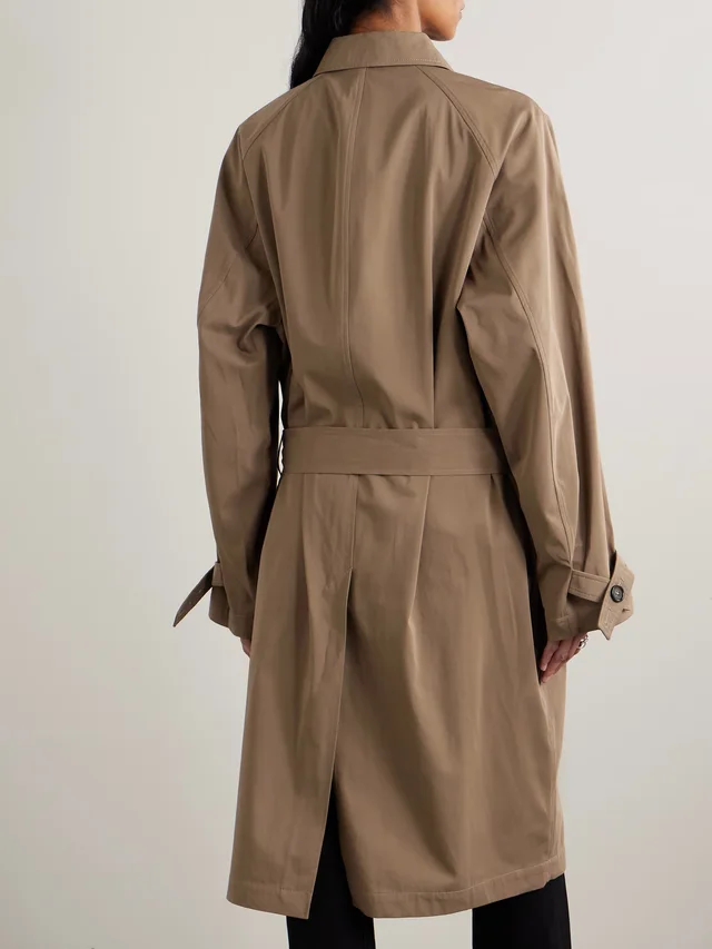 TOTEME Organic cotton-drill trench coat in brown 100% Organic Cotton, photo 4 of 5 from NET-A-PORTER (Canada)