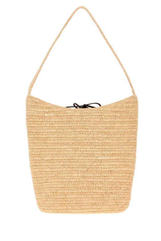The Row Alma Shoulder Bag — Beige Exterior: Raffia in Beige Raffia from HEWI