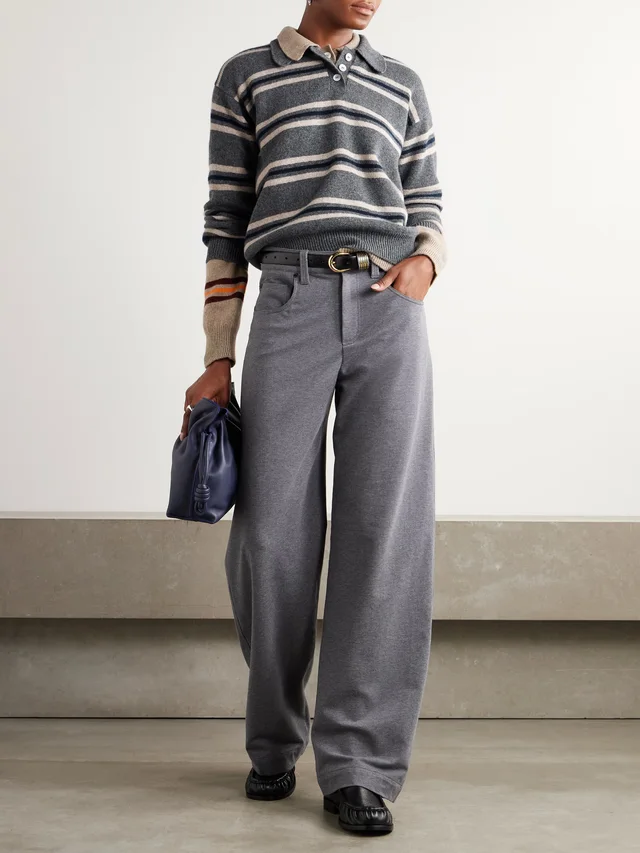 &DAUGHTER Edith striped wool polo sweater in Grey, photo 2 of 2 from NET-A-PORTER (Canada)