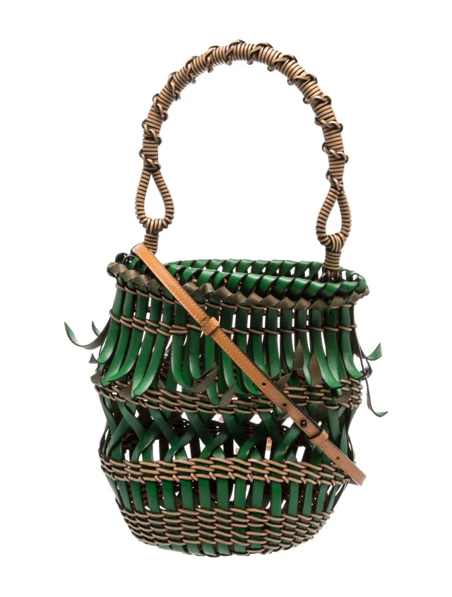 Loewe Leather Fringes in green Leather from The RealReal