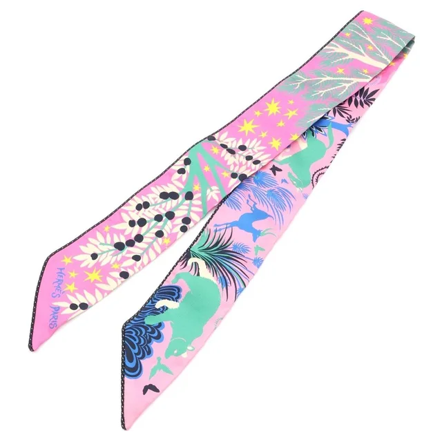 Hermès Twilly le Charme D Orphee BA Silk Scarf Pink in Pink Silk from The Reluxe