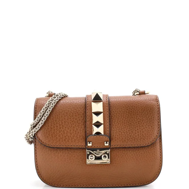 Valentino Garavani Glam Lock Shoulder Bag Leather Small in brown|red Leather from Rebag, photo 1 of 1