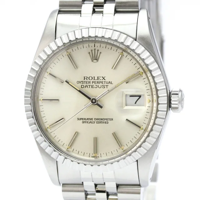 Rolex Datejust 18K White Gold Steel Automatic Mens Watch 16030 Polished in Silver from Elady