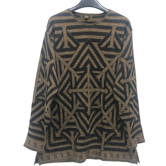 Fendi Sweater Pecan Pattern Viscose Brown in Brown from The Reluxe