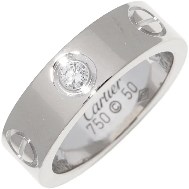 Cartier Love Ring Au750 White Gold Ring Size 10 in White from LuxUness