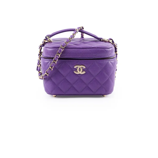 Chanel Vanity Purple Caviar Crossbody in Purple Caviar leather from The Purse Affair