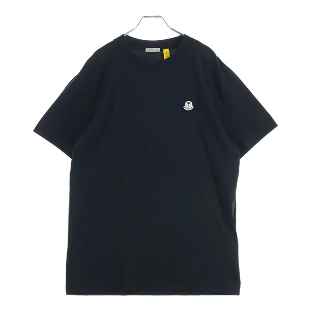 Moncler Genius Palm Angels SS T-Shirt Logo Patch Crew Neck Short Sleeve Black in Black from The Reluxe