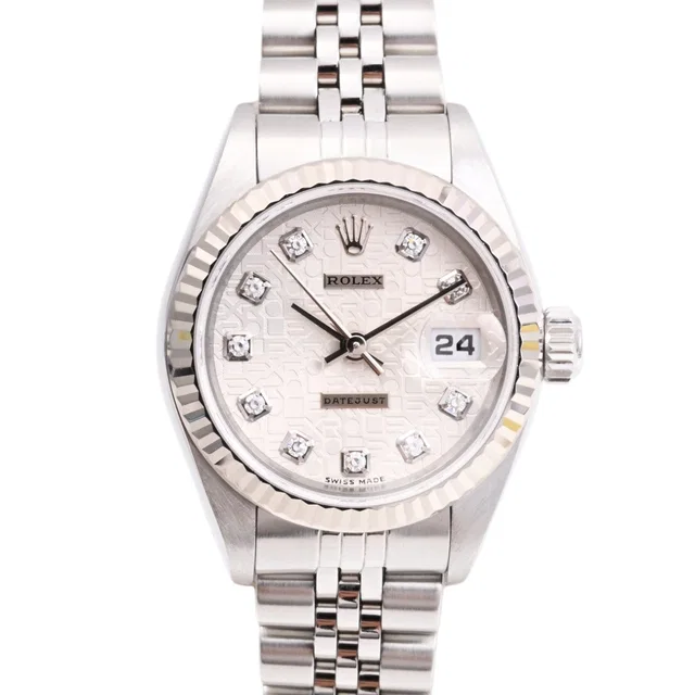 Rolex circa 2001, 10-point diamond computer face Datejust 26mm 79174G automatic silver in Silver from VINTAGE QOO TOKYO