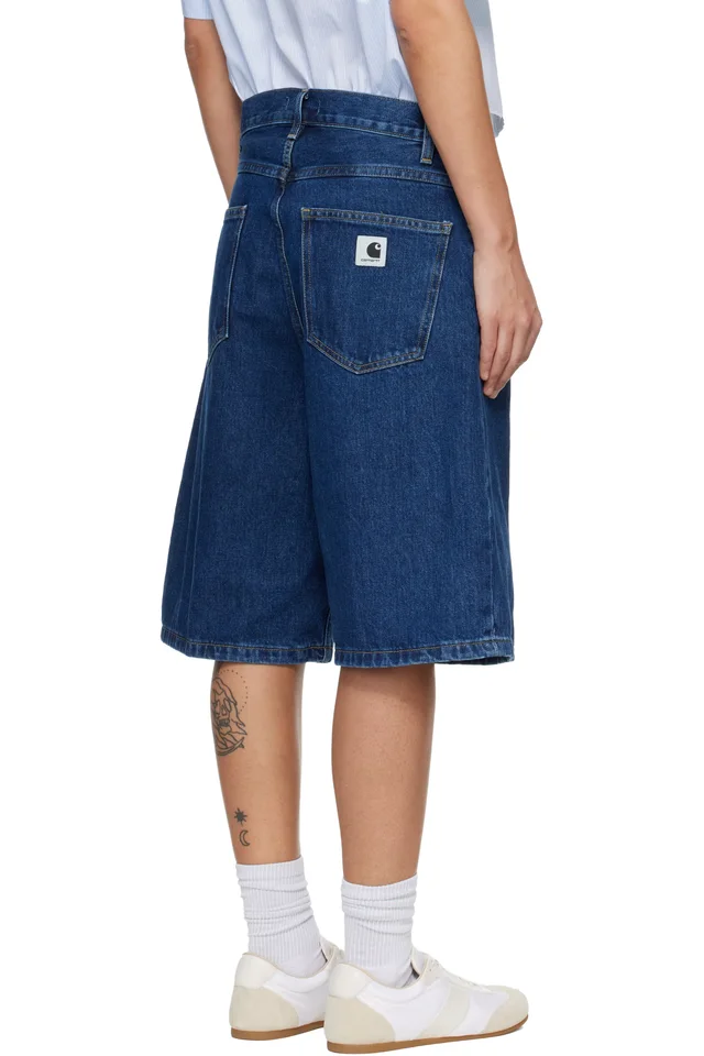 Carhartt Work In Progress Blue Brandon Denim Shorts, photo 3 of 4 from SSENSE