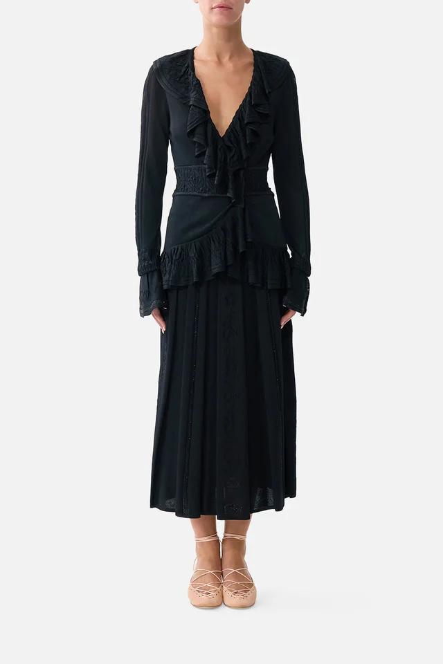 Camilla eBoutique FRILL V NECK KNIT TOP FLAMENCO FOLKLORE from CAMILLA, photo 1 of 1