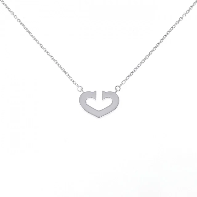 Cartier C Heart 750 White Gold Necklace in White from LuxUness