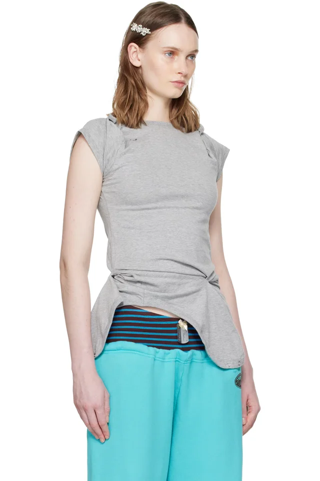 Ans Dotsloevner Gray Rompers T-shirt, photo 2 of 4 from SSENSE