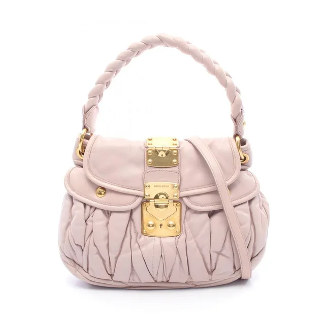 Miu Miu Matelasse Handbag Leather Pink in pink Leather from Poshmark