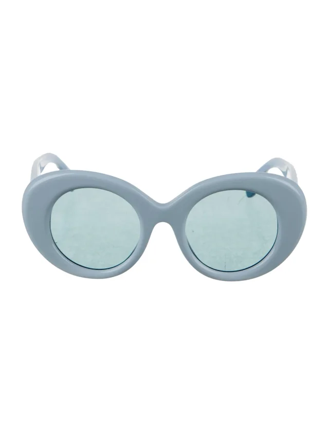 Burberry Nova Check Pattern Oversize Sunglasses in blue from The RealReal