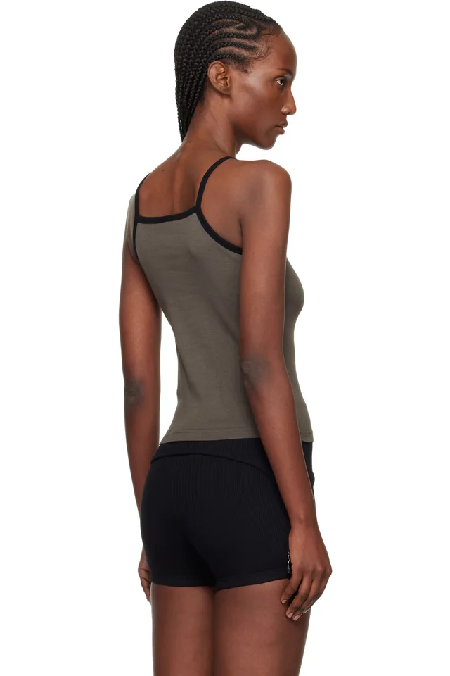 Courrèges Gray Contrast Tank Top, photo 3 of 4 from SSENSE