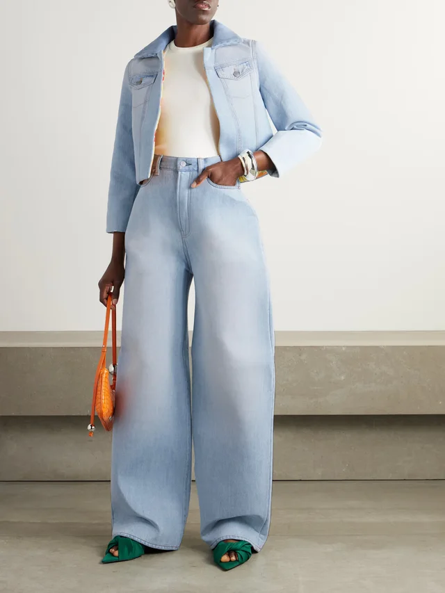 ACNE STUDIOS Padded high-rise wide-leg jeans in Blue, photo 2 of 2 from NET-A-PORTER (Canada)