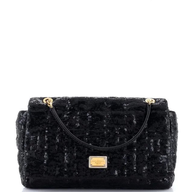 Dolce & Gabbana Medium Miss Charles Flap Bag Quilted Sequins And Python in black Python from Poshmark