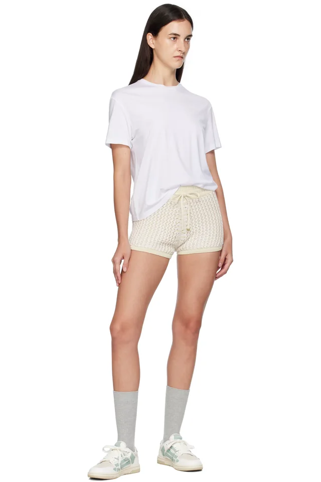 AMIRI Off-White Crochet Shorts, photo 4 of 4 from SSENSE
