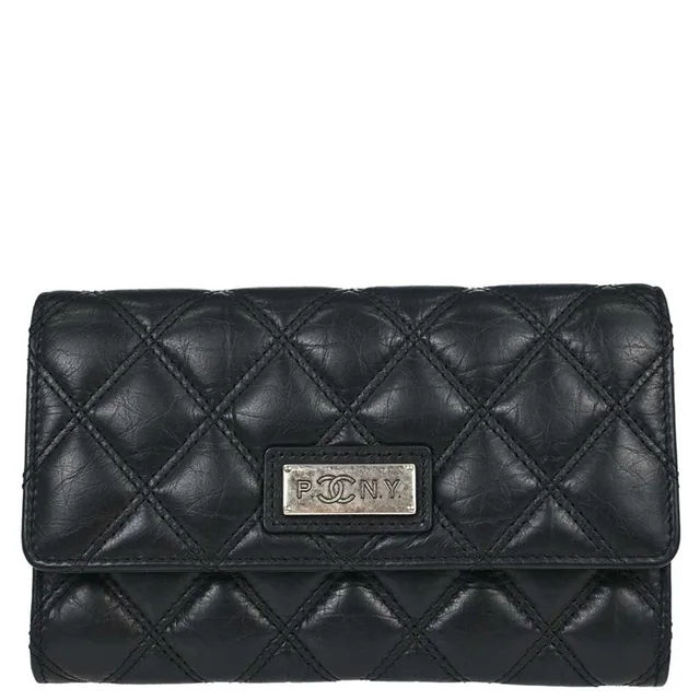 Chanel 2005-2006 Black Calfskin Paris P.NY Coin Purse Wallet in Black Calfskin from AMORE Vintage Tokyo
