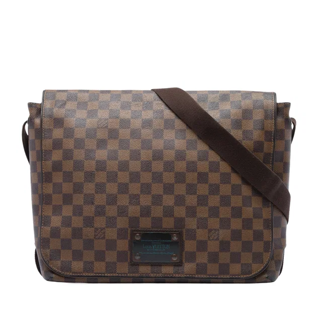 Brown Louis Vuitton Damier Ebene Brooklyn GM Crossbody Bag in Brown Canvas from Designer Revival