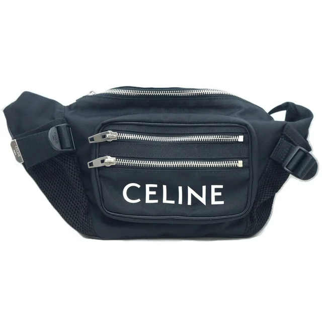 Celine Belt Bag Black Silver Canvas in Black Canvas from The Reluxe