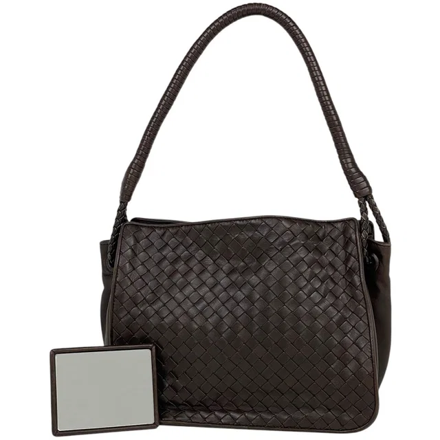 Bottega Veneta Shoulder Bag Intrecciato Leather Brown in Brown Woven leather from The Reluxe