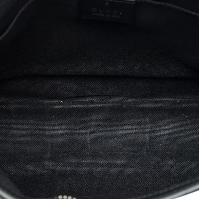 Black Gucci GG Supreme Web Clutch in Black Coated canvas from Designer Revival, photo 2 of 2