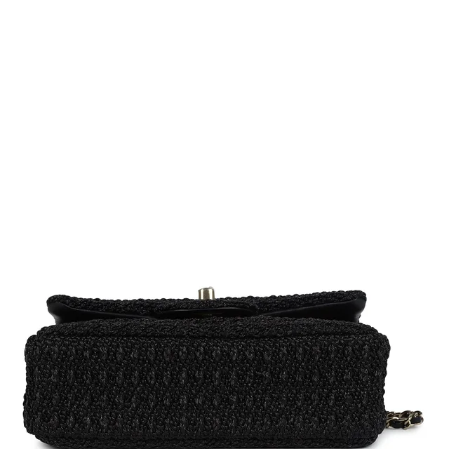 Chanel Mini Summer Nights Flap Bag Black Woven Patent Leather Light Gold Hardware in Black Patent leather from Madison Avenue Couture, photo 2 of 2