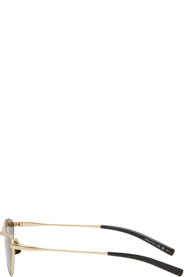 Saint Laurent Gold SL 830 Sunglasses, photo 3 of 4 from SSENSE