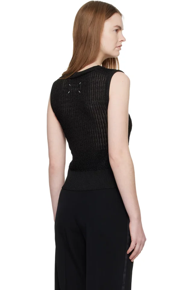 Maison Margiela Black Knit Vest, photo 3 of 4 from SSENSE