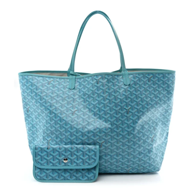 Goyard Goyardine Saint Louis GM Balise Beach Towel Set Turquoise in Blue Coated canvas from FASHIONPHILE, photo 3 of 12