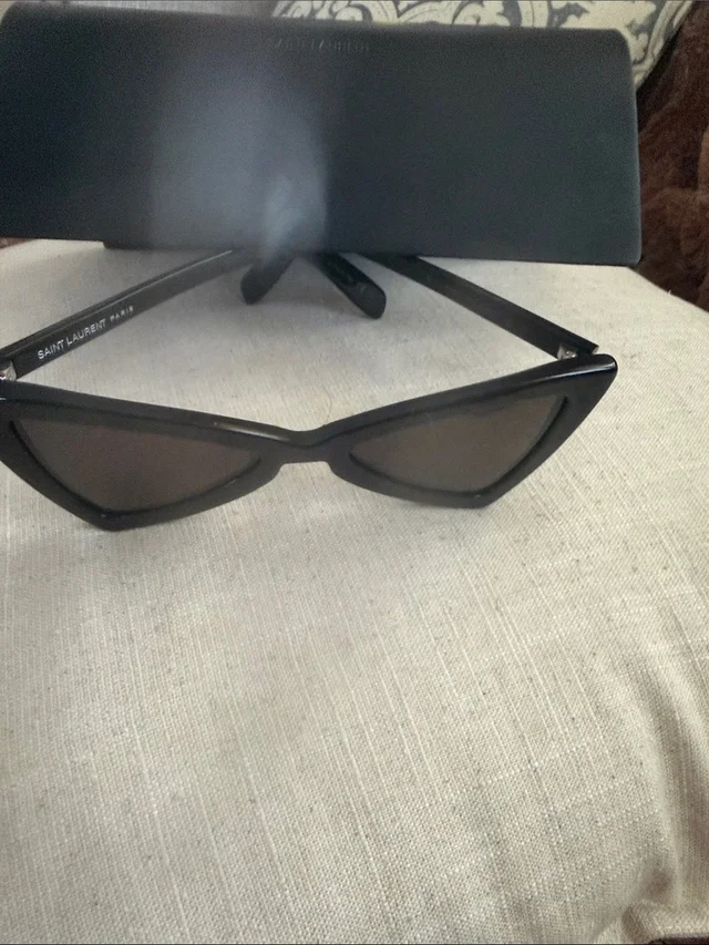 Saint Laurent Slim Cat-Eye Sunglasses in black from Poshmark, photo 1 of 1