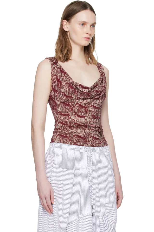 Vivienne Westwood Red & Beige Anna Top, photo 2 of 4 from SSENSE