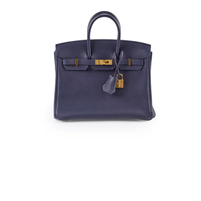 Hermès Birkin 25 Togo Blue Nuit - Z Stamp in Blue Togo leather from The Purse Affair