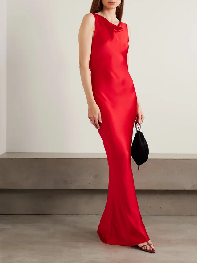 NORMA KAMALI Satin gown in Red, photo 2 of 2 from NET-A-PORTER (Canada)