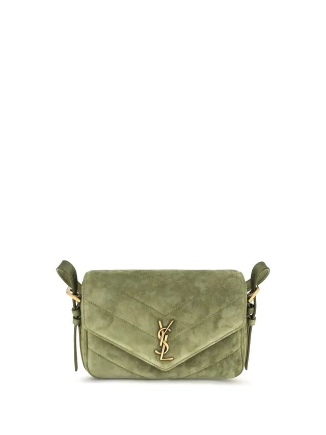 Saint Laurent Loulou Shoulder Bag — Green Suede in Green Suede from HEWI