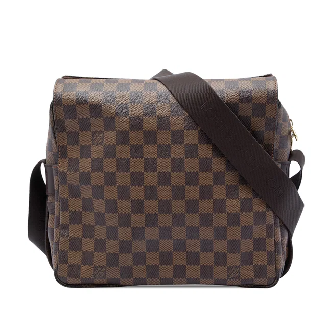 Brown Louis Vuitton Damier Ebene Naviglio Crossbody Bag in Brown Canvas from Designer Revival