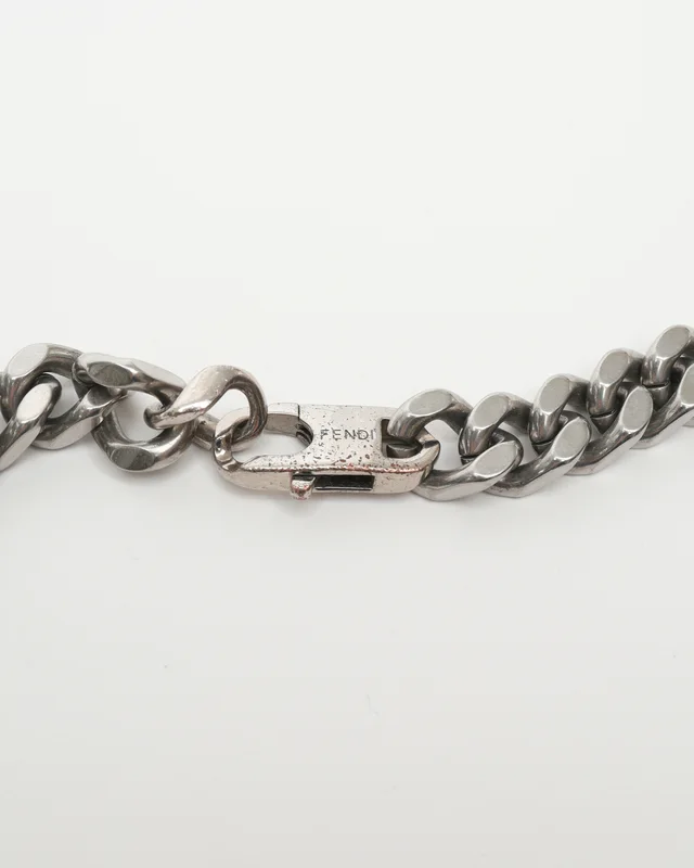 Fendi Baguette Silver Necklace in Silver from A Retro Tale, photo 4 of 5