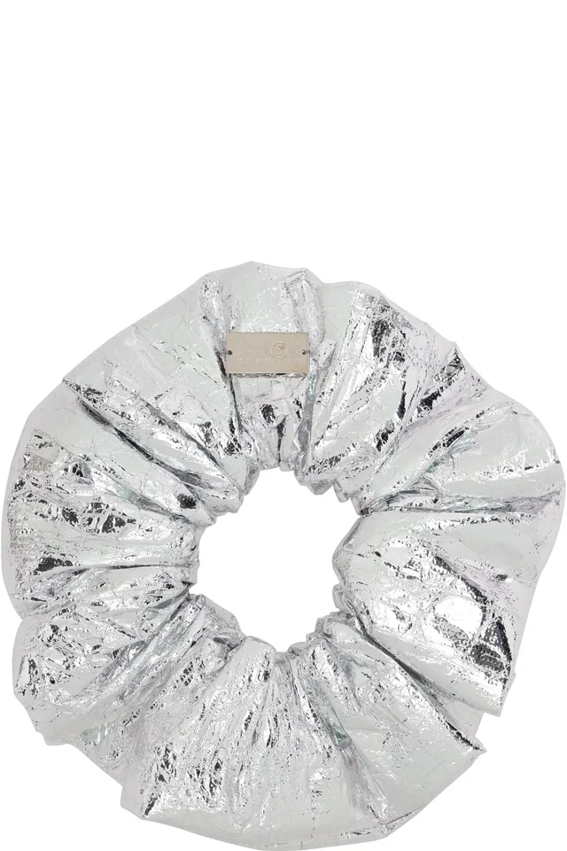 MM6 Maison Margiela Silver Scrancy Scrunchie, image 1 of 1 from SSENSE