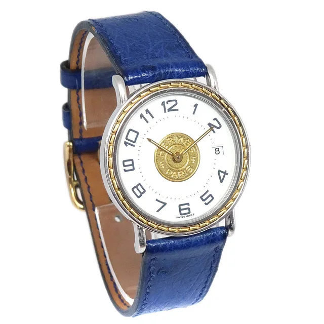 Hermès 1994 Serie Watch Ostrich 32mm in Ostrich from AMORE Vintage Tokyo
