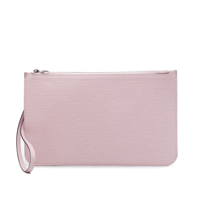 Pink Louis Vuitton Epi Neverfull Pouch in Pink Leather from Designer Revival