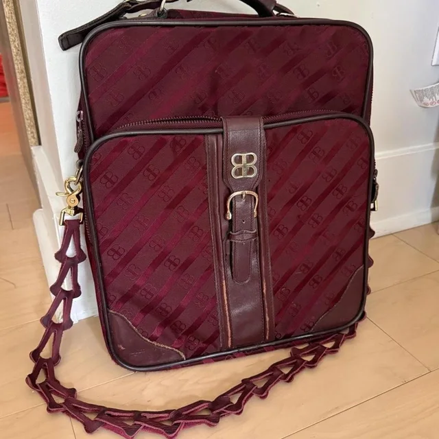 Balenciaga Women's Bag - Burgundy/Red in red from Depop, photo 1 of 1