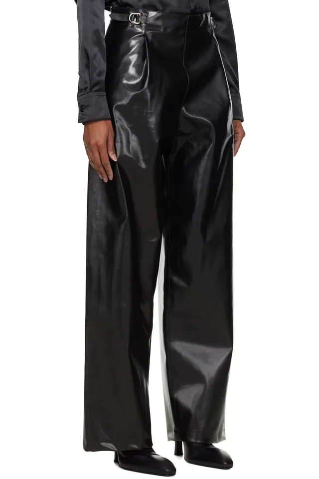 Kwaidan Editions Black Sailor Faux-Leather Trousers, photo 2 of 2 from SSENSE