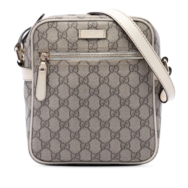 Beige Gucci GG Supreme Crossbody in Beige Coated canvas from Designer Revival