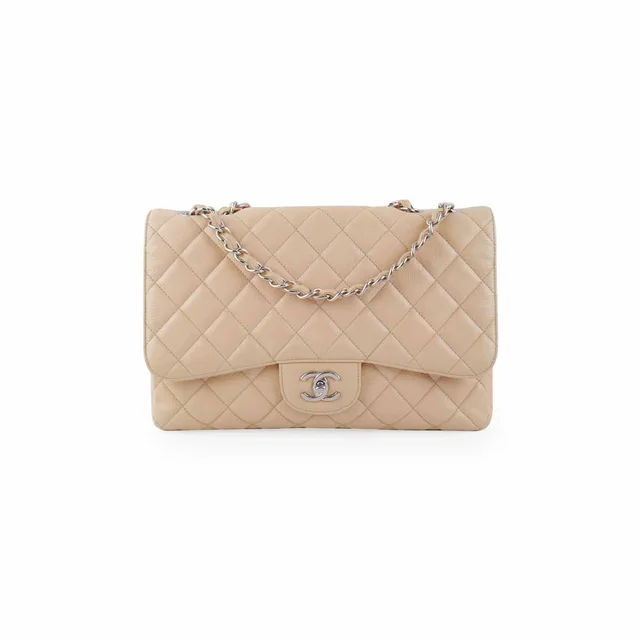 Chanel Classic Flap Jumbo Caviar Beige in Beige Caviar leather from The Purse Affair