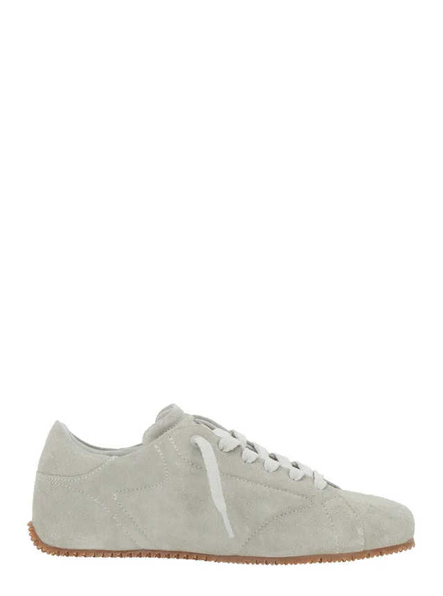 Axel arigato 'Tact' Grey Sneaker Low Top with logo lettering on the tongue in Suede Man in Grey 100% Calf, photo 2 of 8 from Gaudenzi Boutique