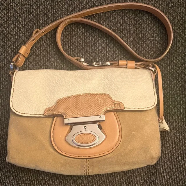 Tod's Harako Suede And Leather Crossbody / Shoulder Bag (E22520) Brown/Tan in brown|red|neutral Suede from Poshmark