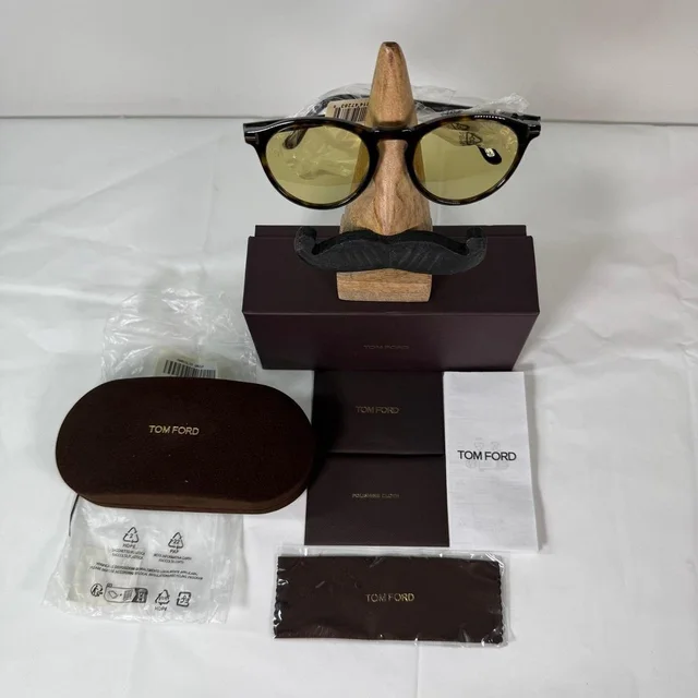 Tom Ford Men's Round Sunglasses - Brown/Yellow in red|brown|yellow from Depop, photo 1 of 1