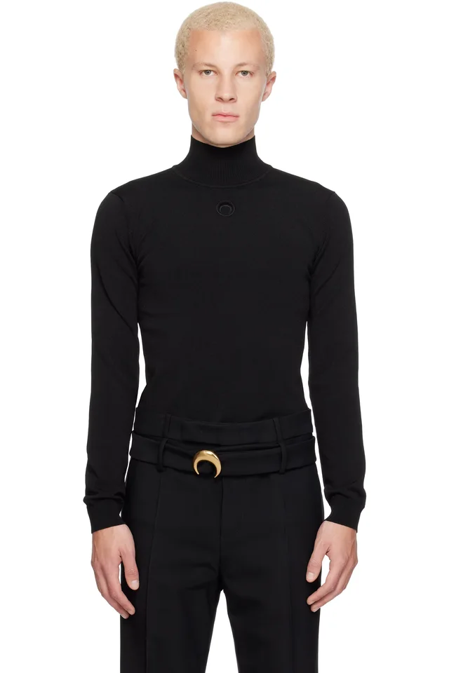 Black Moon Logo Knit Turtleneck, image 1 of 1 from SSENSE
