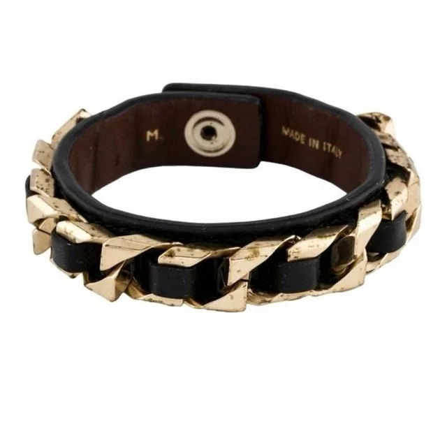 Givenchy Women's Bracelet - Black/Gold in black|gold from Depop, photo 1 of 1